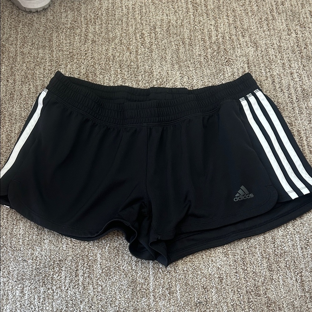 Adidas Women's Black and White Athletic Shorts